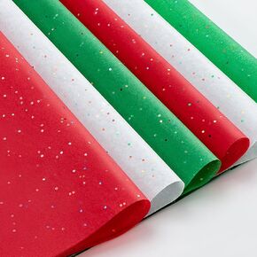 ورقة أنسجة Simetufy Glitter لأكياس الهدايا ، 60 ورقة 20 × 20 بوصة ، ورق غلاف الهدايا لعيد الميلاد وعيد الميلاد والأعياد