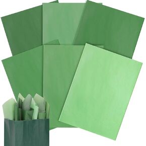 60 Sheets Gradient Forest Green Gift Tissue Paper, 14'' x 20'' Forest Green Color Gift Assorted Wrapping Tissue for Vantage Wedding Birthday Presents Packaging