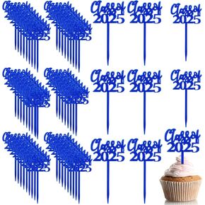 Boao 100 قطعة فئة من 2025 Cupcake Topcake Topcake التخرج من الكيك تختار زخارف التخرج مستلزمات الحفلات (أسود)