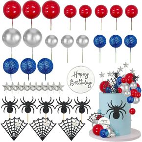 Morofme Spider Cake Topper Spider Web Cupcake Decorations Spiders موضوع كعكة ديكور بريق عيد ميلاد سعيد النجوم