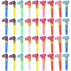 Toyvian 60pcs Polka Dot Paper Blowing Dragon Noiseless Blowouts Prop Colorful Party Blower Birthday Noisemakers Kids Playsets Paper Party Blowers Party Horns Plastic Child Gift No Noise