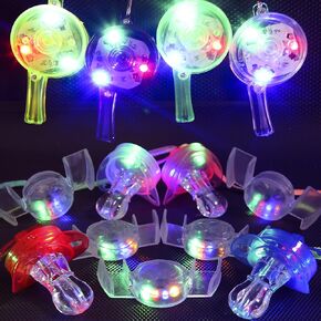 Proloso 15pcs Glow in the Dark Party Favors Supplies 5 Sight Up Round Reakerles 5 Flighting Packifier و 5 Phatcheds Foulding for Kids عيد ميلاد عيد الميلاد حفلة عيد ميلاد جيدة حقيبة جيدة