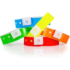 500 WristCo Variety Pack Plastic Wristbands for Events – Extended Wear, Secure Snap Prevents Reuse – Premium-Grade Bracelets for Hospital & Medical ID, Party & VIP Identification
