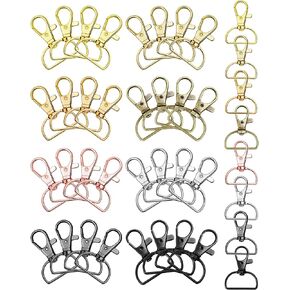 FIVEIZERO 80Pcs Swivel Clasp Hooks, 8 Colors Metal Swivel Snap Hooks, 25mm Keychain Clasps, Purse Hardware for Bag Making, Lanyard Clips, DIY Crafts, Swivel Clips for Keychains, Purses,Accessories