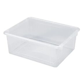 School Smart Sturdy Plastic Storage Tray, Multifunctional Design for Classroom, Home, and More, Letter Size, Translucent