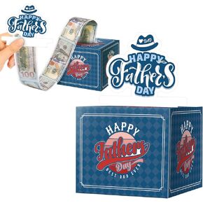 Happy Fovy's Day Money Box for Cash Gift - Surprise Money Holder Card Out Card Funny DIY و 50pcs bags (Blue)