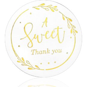 240 PCS Sweet Thanks You Stickers ، 2 بوصة مستديرة من الذهب Labelshanks للاحتفال مع ملصقات لي على الالتفاف ، الزفاف ، عيد ميلاد ، أختام المغلف ، حفل الذكرى السنوية