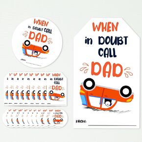 40 PCS يوم الأب ملصقات ملصقات ذاتية للذات إلى ملصقات مستديرة من Dad-20pcs و 20 ملصقًا مستطيلًا لعيد الأب ، SEALOPE SEAL-01