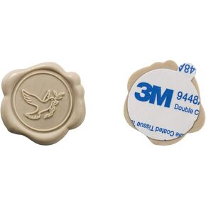 Premium Wax Seal Stickers - Peace Dove w/Olive Branch, Sand Color, Easy Peel Tab, Strong self-Adhesive - Ideal Envelope Stickers for Wedding Invitations, Pack of 25 - from Marmee's Cottage