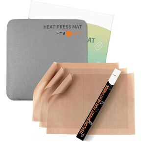 Htvront Heat Press Mat for Cricut & Htvront Teflon Sheets for Heat Press - 3 Pack
