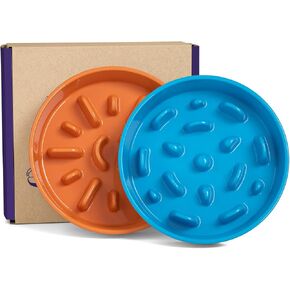 Le Tauci Dog Bowl بطيئة من السيراميك ، 1.5 أكواب بطيئة تغذية الكلب السلالة المتوسطة المتوسطة ، جرو بطيئة مغذية القوس للأكل السريع ، أطباق الكلاب لإبطاء الأكل ، لغز الكلب القوس