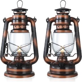 2 Pack Rustic Hurricane Lantern Antique Oil Burning Lantern 12" Vintage Oil Lamp Outdoor Indoor Decorative Kerosene Lamp Hanging Kerosene Fuel Lanterns for Camping Home Patio