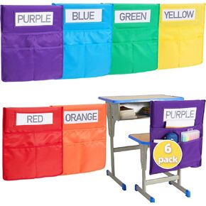 الرسم البياني الرئيس Buddy Buddy Pocket ، و Cairbback Buddy Pocket Chair Mobicets للفصل الدراسي مع 3 جيوب وعلامة اسم طالب واحدة ، منظم جيوب الكرسي