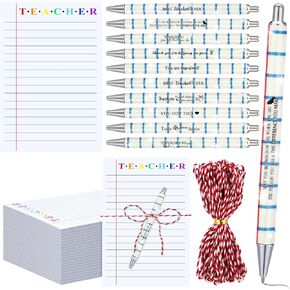 20 Pcs Teacher Appreciation Gifts Set 10 Notebooks Journal 10 Glitter Inspirational Ballpoint Pen Thank You Gift for Teacher Nurse Office Staff Employee Graduation