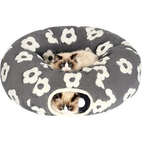 Cat Tunnel Bed with Soft Cushion, Cat Toys for Indoor Cats Enhance Bonding Between Pets and Owners, Encourage Exploration, and Satisfy Natural Instincts for Kittens, Dogs, and Rabbits