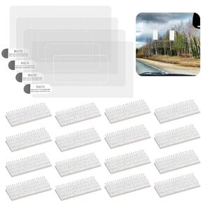 EZ Pass/IPass/IZoom/SunPass Toll Tape, Including 16pcs Dual-Lock Adhesive Strips (8 Sets) & 4pcs Static Films Easy to Install & Swap Transponder Mounting Tag Peel and Stick Kit