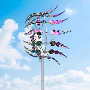 Magical Metal Windmill for Yard,Garden Spinners Outdoor,Yard Decorations Outdoor,Wind Spinners for Yard and Garden,Metal Wind Spinners Outdoor (Silver Spinners-1PC)