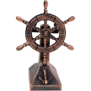 Treasure Gurus Bronze Metal Ships Helm Ship Wheel Miniature Replica Die Cast Pencil Sharpener