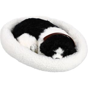 AmoSfun Sleeping Dog Toy Plush Toy Custed Cuged Puppy Dog With Sound for Kids Birthday Home Home Decoration 10 "× 11"