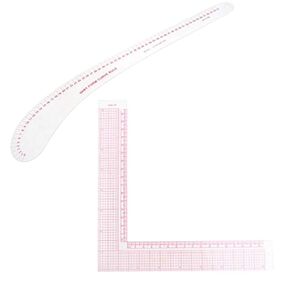 Sewing Measuring Ruler, 21.5 x 21.5 x 4cm Plastic L Shape Curve Sewing Measure Ruler Professional Tailor Craft Tool(5808)