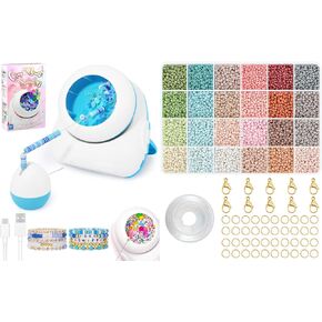 Pskfvre Bead Spinner Kit 3200Pcs, Wireless Charging Electric Clay Bead for Jewelry Making and Friendship Bracelets, Beginner Friendly, Gift for Girl