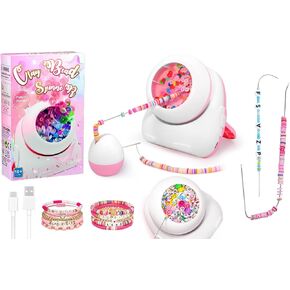 Pskfvre Clay Bead Spinner, Cordless Electric Bead Spinner and 2 Pcs Needles for Jewelry Making, Bracelets, Necklaces, and Waist Crafts, Gifts
