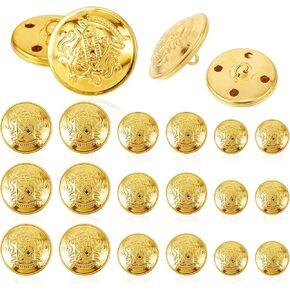 أوليجاي 18pcs أزرار ذهبية للزهر الأزرار مجموعة أزرار النحاس المعدنية أزرار معطف عتيقة لبدلات السترة معطف السترة الموحد 18 مم 20 مم ، 563832_1_f1vshvfek