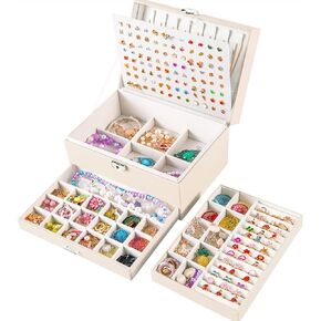 Earring Jewelry Box Organizer for Women Girls Jewelry Boxes Ages 12-18, Girls Large Jewelry Organizers and Storage Earring Stud Organizer Box for Women Earring Holder Organizer for Girls Black
