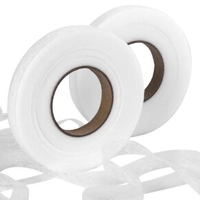 PAGOW 2 Rolls Fabric Fusing Tape, No Sew Hemming Tape, Fabric Tape No Sew Hemming Tape for Bonding Clothes, Jeans, Collars, Pants (Each Roll : 64 M Long, Width : 1.5 CM)