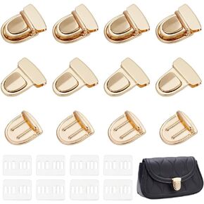 NBEADS 10 Sets Tuck Lock Clasp Catch, Platinum Purse Thumb Locks Metal Press Lock Buckle Duck Tongue Lock Fasteners for DIY Craft Wallets Bag Leather Handbags Making