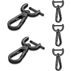 4Pack 5/8 Inch Detachable Snap Hook Swivel Clasp, Metal Swivel Lobster Claw Clasps for Paracord Lanyard, Purse Strap Clips Extender Hardware, Backpack Pendant, Pets Collar Accessory (Black)