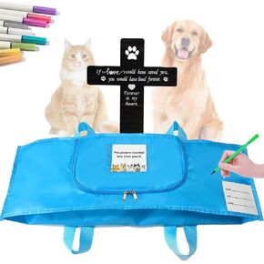 حقيبة جسم باسكيت Pet Casket الصديقة للبيئة ، صندوق دفن الحيوانات الأليفة مع كرامة ، نعش للكلاب للدفن والحرق من خلال التخصيص مع كلماتك الخاصة لجميع الحيوانات الأليفة - الكلاب ، القطط ، الأرانب والمزيد. （L.