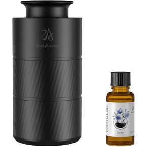 ناشر معطر السيارة العطري الثاني، موزع روائح السيارة بدون ماء من الألومنيوم للزيوت العطرية، جهاز علاج عطري ذكي محمول قابل للشحن عبر USB سعة 20 مل مع 3 توقيت و3 مستويات رذاذ لمكتب غرفة السيارة in Saudi Arabia