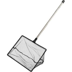 Fish Tank Net, Fine Mesh Aquarium Fish Net, Long Handle Fish Net, Stainless Steel Extendable Handle, Square Aquarium Cleaning Net for Aquarium Accessories