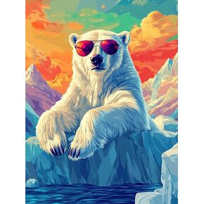مجموعات طلاء الماس الدب القطبية الدب للبالغين ، 5D Diamond Art Diamond Paint Class Craft Kits for DIY Home Wall Decors ، 8x12inch