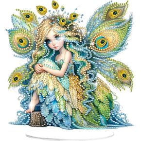 Bowetile Dolphin Diamond Art Desktop Ornaments Kits for Adults Beginners, 5D Special Shape Diamond Art Painting Animals Tabletop Ornaments, Crystal Gem Art Painting for Home Table Decor Crafts Gift