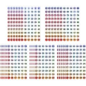 6 Set Number Stickers 1-300 Dot Consecutive Number Labels Self-Adhesive for Organizing Nail Polish Bottle/Nail Swatch Sticks/Lipstick Without Residue Small Number Labels Stickers (Dia.10mm)