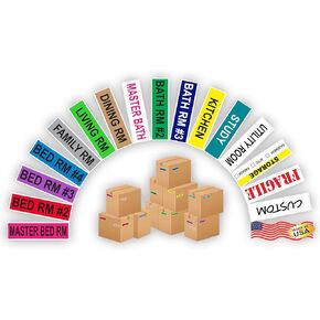 تتضمن ملصقات Kenco Color Colored Moving - Pull Box Pack - ملصقات تعبئة اللوازم الهشة (حزمة الغرفة)