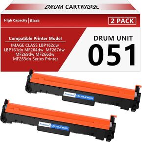 NineLeaf 051 Drum Compatible Replacement for Canon 051 CRG051 Drum Unit Kit use for ImageCLASS LBP162dw LBP161dn MF264dw MF267dw MF269dw MF263dn MF266dw Printer (2 Pack，23000 Pages)
