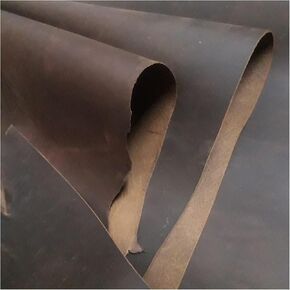 من الدرجة ب الخضار المدبوغة الجلود الأبقار الهندية - أدوات جلدية مربعة 0.8-1.0mm أعلى زيت حبة الحبوب تان جنون الحصان الجلود للحرف اليدوية خياطة محفظة القرط (الأسود البني ، 8 "x12")
