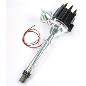 PerTronix D100710 Flame-Thrower Plug and Play Vacuum Advance Black Male Cap Billet Electronic Distributor with Ignitor II Technology for Chevrolet Small Block/Big Block