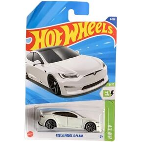 Hot Wheels Tesla Model S Plaid [White], HW EV 1/10, 9/250, 1:64 Scale Diecast Car