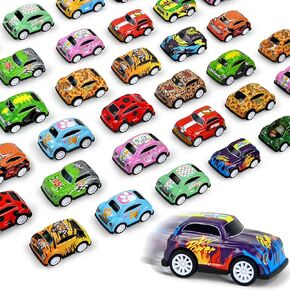 Vileafy 30 Bulk Mini Pull Back Cars -Easter Egg Stuffers for Kids 3-5, Birthday Return Gifts, Carnival Prizes for Boys and Girls Party Favors and Class Treasure Box