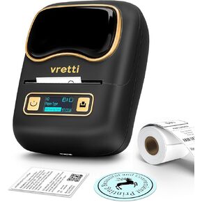 vretti Bluetooth Label Maker K2 - Label Maker Machine with Tape,Sticker Printer for Small Business, Office, Home,Barcode Label Printer Compatible with Android&iOS