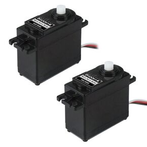 Mini Servo Motor Metal Gear Digital 360 Degree Continuous Rotation w/Servo Horn Set (Arm, X, Wheel, Star) for RC Car Robot Helicopter Airplane Model (2)