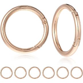 6pcs الزناد الربيع المعدني o حلقات ، حلقة مفاتيح الدائرية مقطع carabiner snap مسطح الزناد زنب