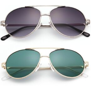 LotFancy Aviator Sunglasses for Kids Girls Boys, with Case, Children Shades Age 3-12, UV 400 Protection, Beach Essentials