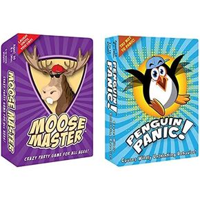 حزمة Moose Master و Penguin Panic 2 Pack - ألعاب Party Card - استمتع بجعل أصدقائك يضحكون - من أجل المرح الذين يبحثون عن ليلة فرحان في صندوق