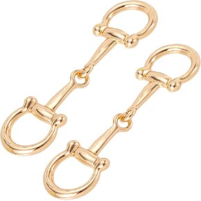 Joez Wonderful 2 Pcs Horsebit Silk Scarf Buckle, Metal Scarf Rings, Horsebit Clasp, Simple Scarfs Ring for Women (Gold)