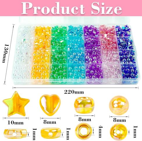 1200 Pcs Acrylic Candy Heart Star Beads Round Smile Face Kandi Beads, Assorted Bracelet Pastel Bead Cute Kawaii Fun Beads for DIY Craft Jewelry Making Phone Lanyard Earring Bracelet in Kuwait